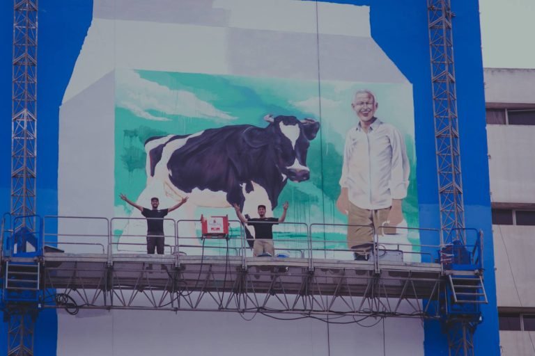 Street Art publicitaire à Casablanca : une façade géante pour Danone